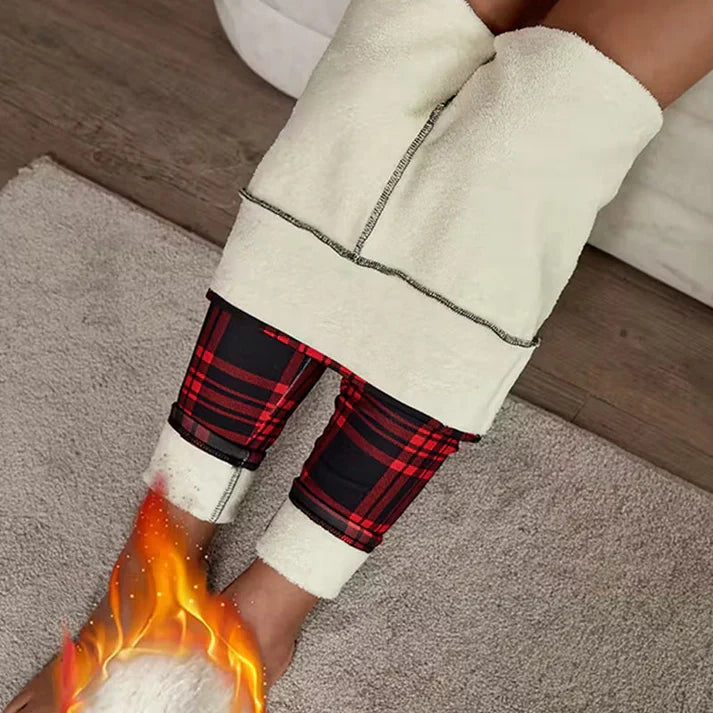 Women’s Fleece-Lined Checkered Leggings