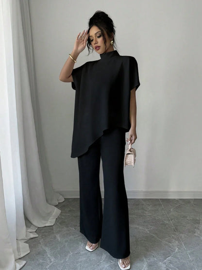 Asymmetrical Blouse & Pants Set