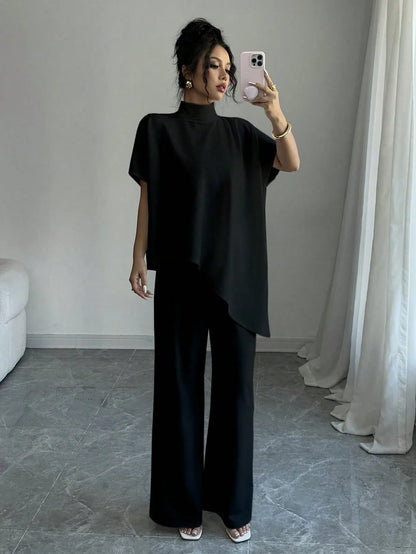 Asymmetrical Blouse & Pants Set