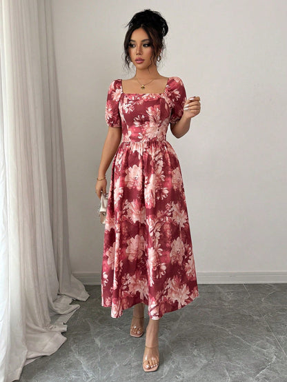 Romantic Floral A-Line Dress