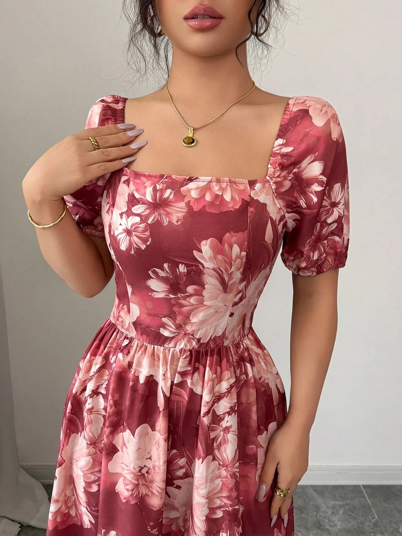Romantic Floral A-Line Dress
