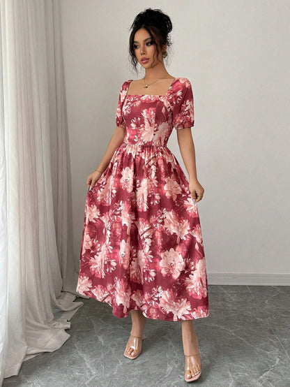 Romantic Floral A-Line Dress
