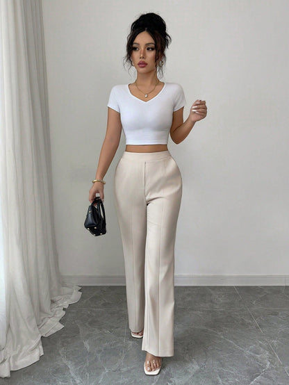 Casual Flared Office Trousers