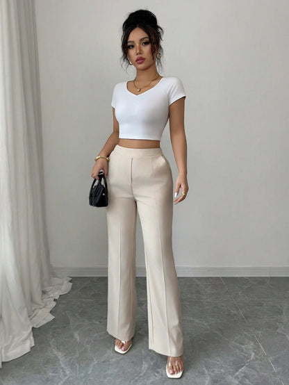 Casual Flared Office Trousers