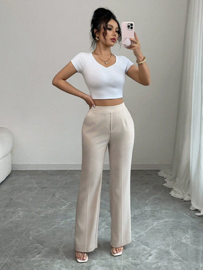 Casual Flared Office Trousers