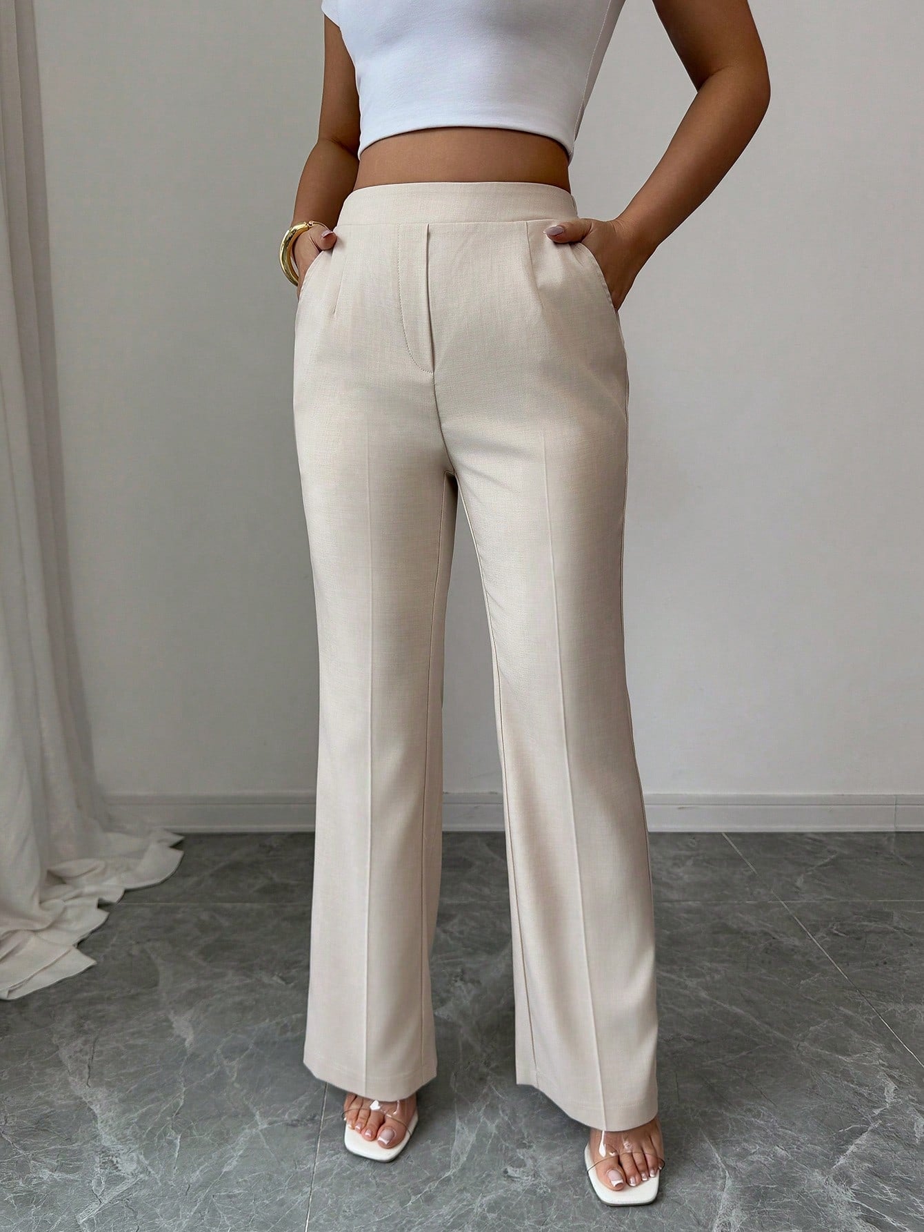Casual Flared Office Trousers
