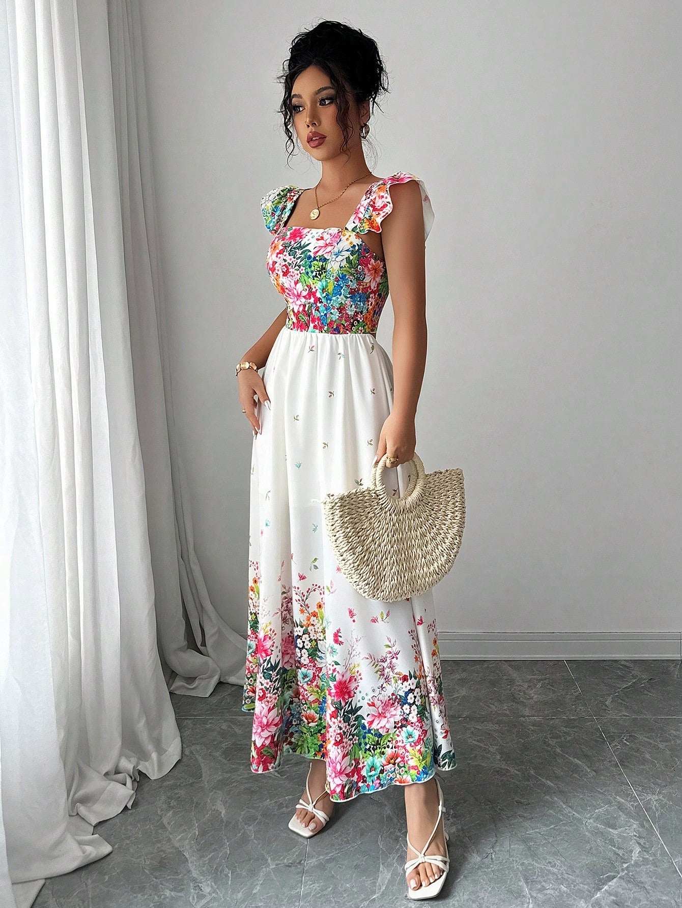 Elegant Boho Floral Maxi Dress