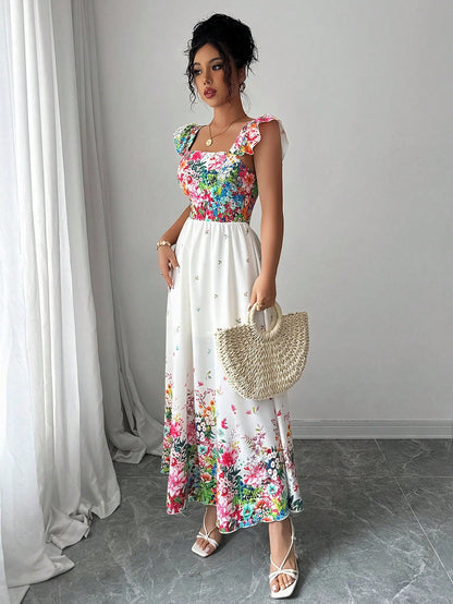 Elegant Boho Floral Maxi Dress
