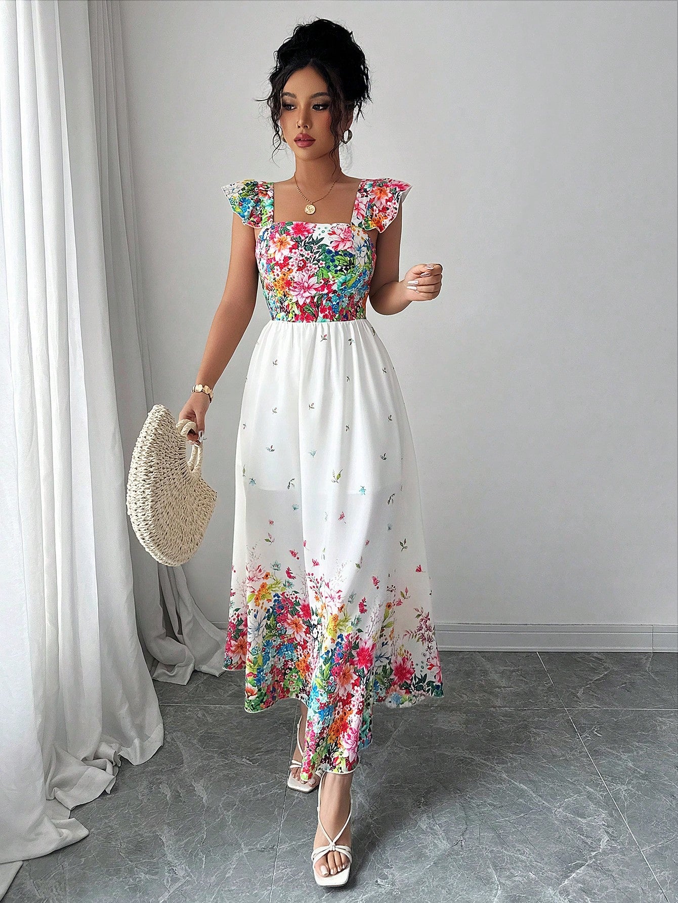 Elegant Boho Floral Maxi Dress