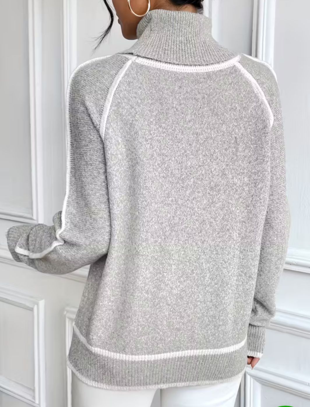 Women’s Contrast Trim Turtleneck Sweater